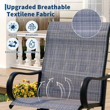 Garvee Patio Swivel Outdoor Dining Chairs Set of 8 with Textilene Mesh Blue