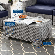 Modway EEI-5091-NAV Conway 4-Piece Outdoor Patio Wicker Rattan Furniture Set, Light Gray Navy