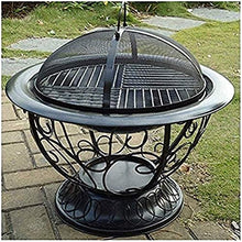 Fire Pit BBQ Grill Fire Bowl Outdoor Pit Deep Bonfire Wood Patio and Backyard Pit Fireplace