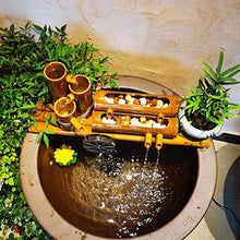 Bamboo Water Fountain Garden Decor, Bamboo Fountain Kit, Garden Water Fountain Bamboo Water Feature Pump Water Landscape (70cm/27.6in)