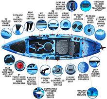 Reel Yaks Pedal Kayak Fishing Angler 11' Blue