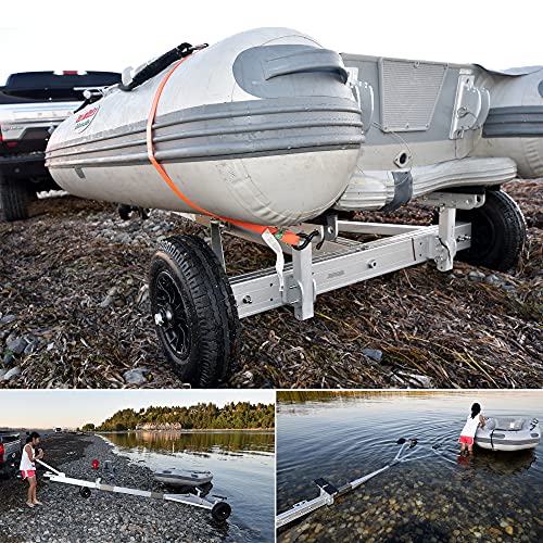 Seamax Aluminium Portable Boat Dolly Set with Handle Silver