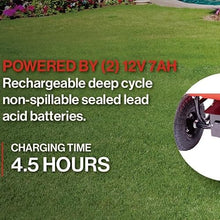 Electric Wheelbarrow Cart, Powered Garden Cart, 264LBS Capacity, 2.6 cu.ft Volume, 24V 180W 75L, 4 Wheeled for Yard, Farm, Beach and Heavy Duty Hauling (Red)