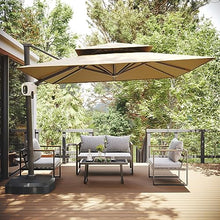 EAST OAK 10ft Square Patio Umbrella Tan