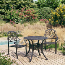 MNISDFL Cast Aluminum 3 Piece Bistro Set Black with Umbrella Hole