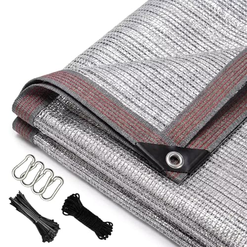 95% Aluminum Shade Cloth,10'x25' Car/Dog Sun Reflective aluminet tarp