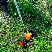 Cordless Weed Wacker with Wheel Electric Handheld Lawn Mower Rechargeable Lawn Mower Suitable for Farms and Pastures, Red
