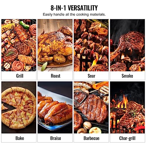 VEVOR Portable Wood Pellet Smoker Grill with PID Temperature Control Black