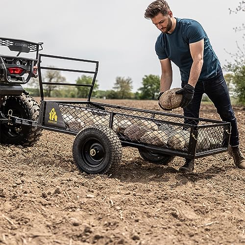 Gorilla Carts Rugged Outdoor ATV Trailer Utility Garden Cart 1400 lb Capacity Black