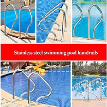 MSHOSAC Heavy-Duty 3-Bend Pool Handrail for Inground Entry, Rustproof Stainless Steel, Easy Install, Secure Safety Railing for Pool Steps