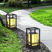 PAOOPA Landscape Path Light, Outdoor Post Light Fixture,Outdoor Bollard Lighting for Lawn, Patio, Courtyard and Driveway Decoration, Black,25x22x47cm