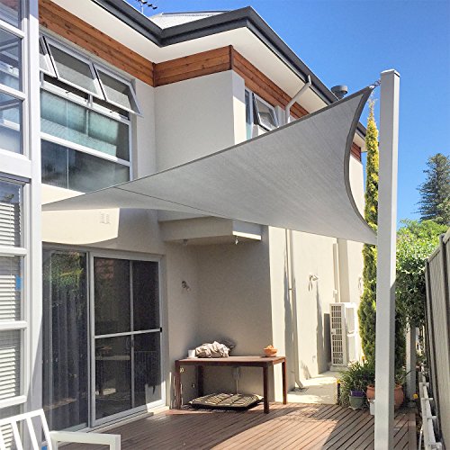 E&K Sunrise 18' x 35' Rectangle Sun Shade Sail Canopy Light Gray