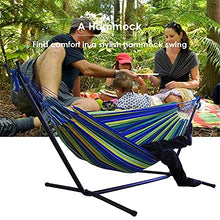 YRHH Portable Outdoor Canvas Hammock Stand, Camping Swing Hanging Bed, Outdoor Garden Furniture Hammock-A||with Support