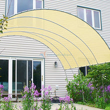 TANG 15' x 40' Shade Cloth with Grommets, Sun Shade Sail Rectangle Straight Side, UV Blocker Fabric Patio Canopy for Deck Carport Backyard Pergola Cover, Beige
