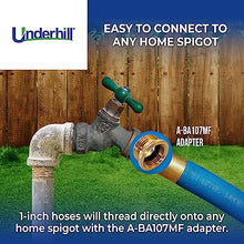 Underhill UltraMax Commercial Garden Water Hose 100 ft, Lightweight, Flexible, Anti-Kink, All Weather, 1200 psi, H10-100B, 1 Inch x 100 ft, Blue
