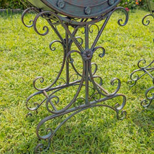Zaer Ltd. Set of 2 Tall Round Metal Planters with Removable Trays Freestanding Indoor Outdoor Garden Decor (Verdi Green)