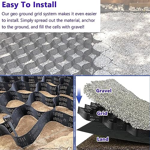 ZoyrA 6x10m Geogrid for Road and Garden Edging H-10cm