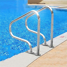 BSNANCA Pool Handrails 2 PCS Pool Handrail with 4ft Blue Grip Cover and Mounting Screws, 304 Stainless Steel Rails Pool Grab Ladder, 250LBS Load