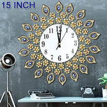 38x38cm Retro Metal Style Quartz Wall Clock Iron Round Clock for Outdoor Home Office Classic Industrial Decor Silent Wall Clock