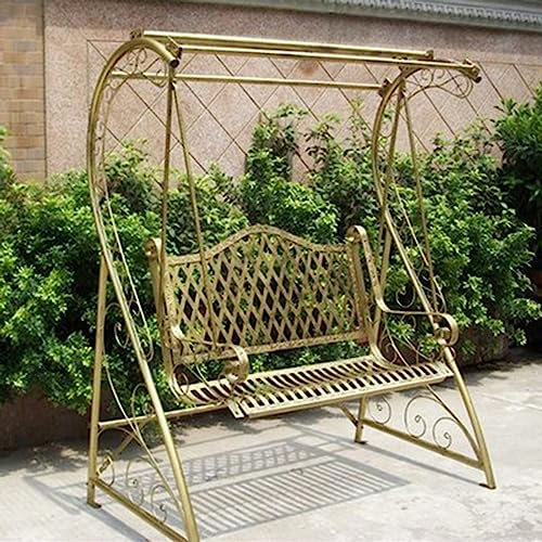 KYTGFH Garden Porch Swing Garden Swing Chair Wrought Iron Hanging Basket Rocking Chair Suitable for Outdoor Balcony(B)