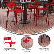 Flash Furniture Commercial Grade Metal Indoor/Outdoor Barstool, Red, 2-Pack