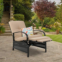 Patio Tree Adjustable 2-Piece Lounge Chair Recliner Sofa with Removable Cushion Beige