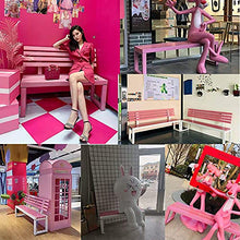 Garden Bench Outdoor Pink Bench Terrace Garden Benches Corrosion Resistant Park Chair with Metal Frame Bench with backrest/can accommodate 3 People Suitable for Lawn Porch (With Backrest 120 * 40 * 45