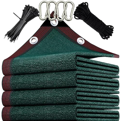 LJTGFHP 90% Sun Shade Cloth with Grommets, 18 x 100 ft Pergola Replacement Shade Cover Canopy Privacy Screen for Outdoor Patio Garden, Dark Green