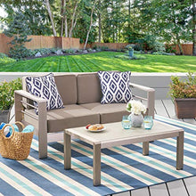 Misc Outdoor Aluminum 2-Piece Set with Cushions by Brown Silver Modern Contemporary Fabric Glass Cushion Included Water Resistant Weather