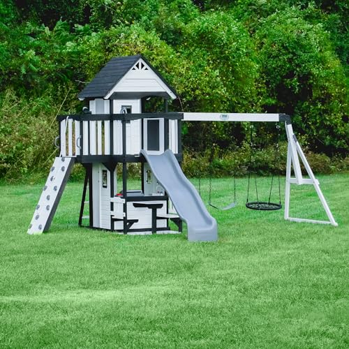 Backyard Discovery Canyon Creek Cedar Swing Set White