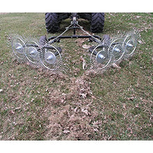 Yard Tuff 60 Inch Acreage Rake, Steel Tow Behind Dethatcher Attachment for Lawn & Garden - Heavy-Duty Dethatching Accessories for ATV, UTV and Utility Tractor Machines