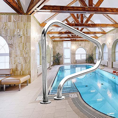 MSHOSAC Heavy-Duty Pool Handrail - Anti-Slip Grab Bar, 1.2mm Thick Stable Design, Easy Access Safety Support for Seniors, Kids, Disabled in Pool