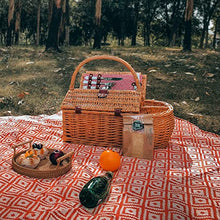 YEDECOR Willow Picnic Basket Set for 2 Persons, Camping Essentials Outdoor for Family Gatherings Large Wicker Picnic Basket Gift for Valentine's Day, Christmas, Thanksgiving, Birthday