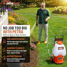 PetraTools Battery Powered Backpack Sprayer w/Cart & 100ft Commercial Hose