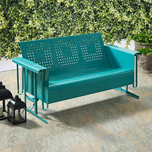 Crosley Furniture Bates 3-Person Retro Metal Outdoor Patio Sofa Glider