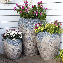 Planting Pot Garden Outdoor Plant Containers Planters Retro Creative Decorative Flower Pots Patio Balcony High Flower Pots with Drainage Holes Indoor Plant Pot (Color : L)