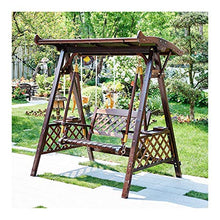 HAOKAZLBR Large Outdoor Porch Swing Garden Patio Swing Chair 3 Person Outdoor Patio Swing Chair, Wooden Porch Glider Swing Chair Outdoor Swing Chair Bench Suitable for Poolside, Balcony