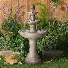 Louvre 44" High Gray 3-Tier LED Outdoor Floor Water Large Fountain