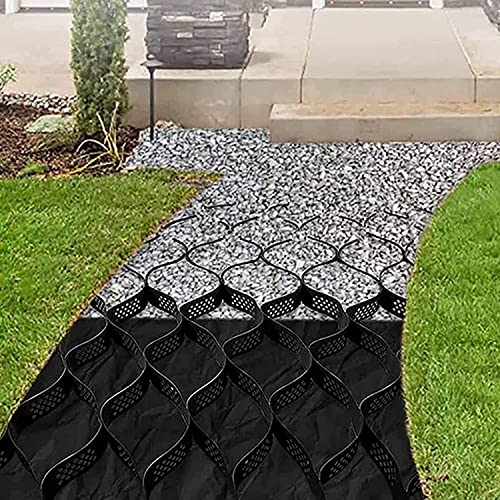 ZHOUHONG 2 Inch Garden Walkway Grid, Stone Gravel Grid for Slopes/Paths/Patios/Steep Driveway, Geo Grid Soil Round Stabilizer Paver Base Mud Control (Color : W x L, Size : 6x10 m/20x33 ft)