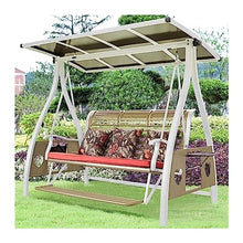Garden Swing Chair Outdoor Patio Garden Balcony Outdoor Swing Chair Cast Aluminum Alloy Lazy Recliner Rocking Chair for 2 3 Person with Light Porc Swings