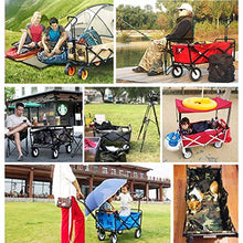 Folding Garden Trolley Cart with Canopy Heavy Duty Wagon Children's Luggage Cart Portable Shopping Cart