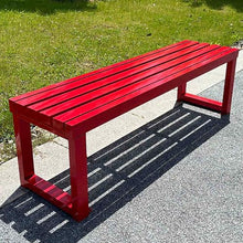 SYCFQX Park Bench Outdoor Benches Weatherproof, Metal Small Outdoor Bench for Park, Lawn, Patio, Yard, School, Capacity 800 lbs(Red,71inch)