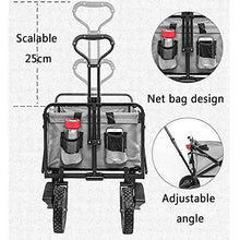 Trolleys, Outdoor Folding Wagon Folding Handcart with Roof, Outdoor G-Arden Trolley with Brakes, All Terrain Camping Cart, Load-Bea100Kg / 220Lbs/Blue