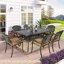 W WARMHOL Outdoor Cast Aluminum Patio Table, 60” Rectangular Bistro Table with 2’’ Umbrella Hole for Patio Furniture Garden Deck Backyard
