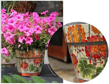 Creative Color Process Pattern Plant Pot Hand-Painted Large Ceramics Outdoor Flower Pot Villa Outdoor Garden Decor Plant Pot Courtyard Flowerpot Decor Landscape Bonsai External Planters ( 22CM)