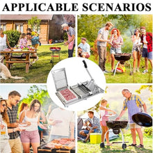 UMJIGF Kebab Maker Machine, Manual Stainless Steel 10-Hole Press Mould for BBQ Bamboo Skewers, Commercial Meat String Grilling Tool