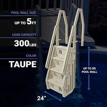 Adjustable 24 Inch in-Pool Step Ladder for 46‑60‑in Wall Height Pools