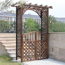 MELPHI Wooden Garden Arch with Double Gate, Arbor Garden Arch for Climbing Plants, Wooden Arch with Trellis for Outdoor Garden, Backyard (Size : 140cm)
