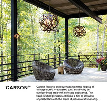 Hinkley Carson Collection Three Light 12V 3.50W LED Low Voltage Outdoor Medium Orb Pendant Vintage Iron