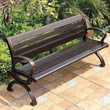 TBLOTYD Garden Bench Outdoor Park Chairs, Fully Cast Aluminum Outdoor Benches, Metal Leisure Benches with Backrest for Garden, Courtyard, Backyard Patio Seating for Park ，200CM